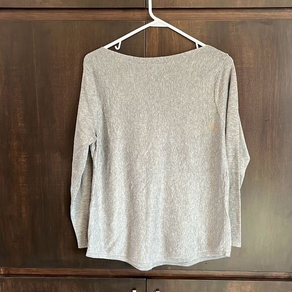 Chicos Light Gray Soft Comfy Casual Pullover Sweater Medium - Picture 4 of 6